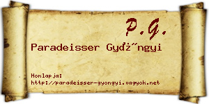 Paradeisser Gyöngyi névjegykártya